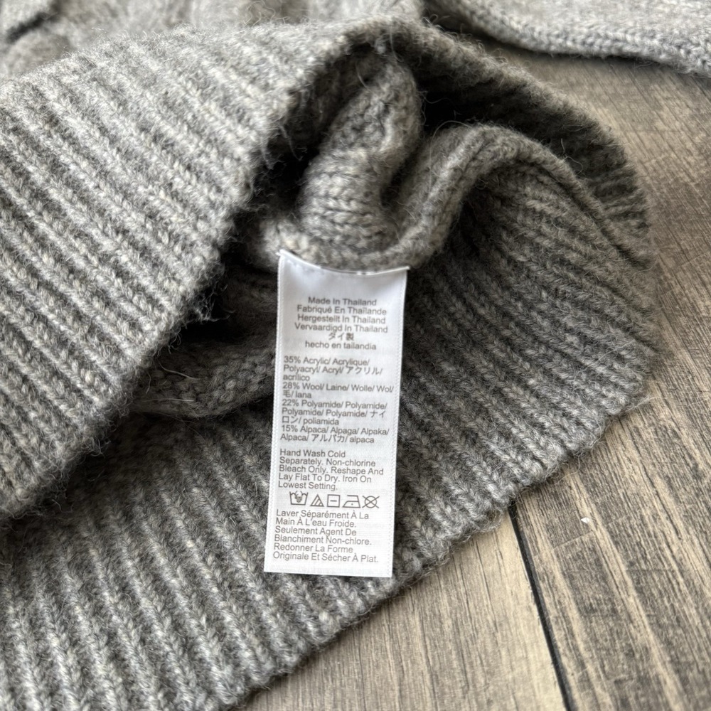 J.Crew Cardigan Coquette Sweater Gray Wool Alpaca Blend Cottage Preppy Womens M - Picture 4 of 16
